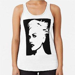 Black and white Gwen stefani portrait  Racerback Tank Top
