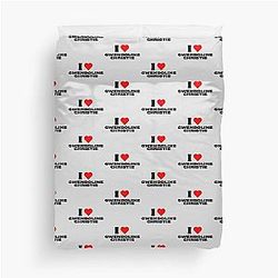 I Love Gwendoline Christie Black Duvet Cover