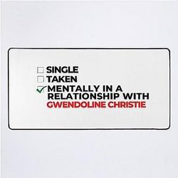 Mentally in a relationship with Gwendoline Christie desk mat