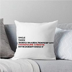 Secretly in a relationship with Gwendoline Christie throw pillow