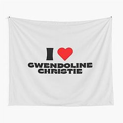 I Love Gwendoline Christie Black Font Tapestry