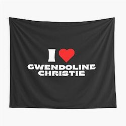 I Love Gwendoline Christie White Fonts Tapestry