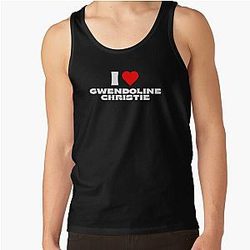 I Love Gwendoline Christie White Fonts Tank Top