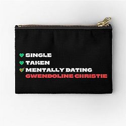 Mentally dating Gwendoline Christie White zipper pouch