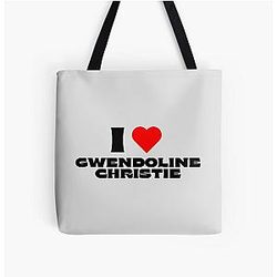 I Love Gwendoline Christie Black Fonts All Over Print Tote Bag