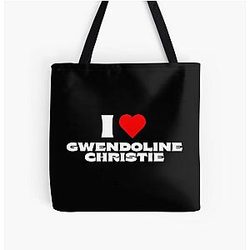I Love Gwendoline Christie All Over Tote Bag