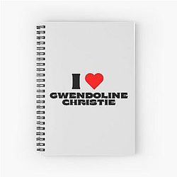 I Love Gwendoline Christie Black Spiral Notebook
