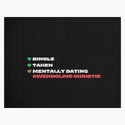 Mentally Dating Gwendoline Christie White Fonts Jigsaw Puzzle