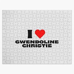 I Love Gwendoline Christie Black Font Jigsaw Puzzle