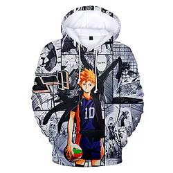 Haikyuu Hoodie Merch: Hinata Shoyo Manga Inspiration 3D Hoodie