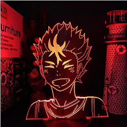 Anime Figures Haikyuu Yu Nishinoya Toys 3D Led Visual Led Touch Sensor Model Action Figma Collectible Xmas Gift Doll Oikawa Toy