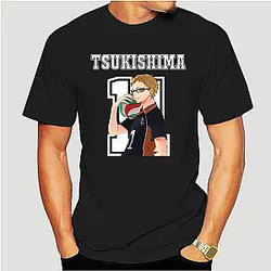 Haikyuu Shirt Merch - Tsukishima Kei Shirt Cotton Freesize Short Sleeve Shirt