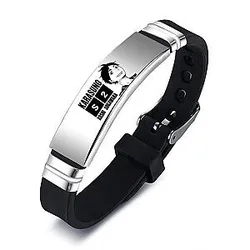 Haikyuu Bracelet Merch – Koshi Sugawara Bracelet Karasuno Leather Stainless Steel Bracelet