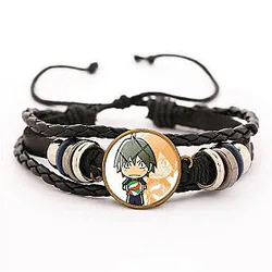 Haikyuu Bracelet Merch - Yamaguchi Tadashi Bracelet Pendant Chibi Volleyball Fabric Leather Bracelet