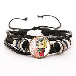 Haikyuu Bracelet Merch - Kenma Kozume Bracelet Pendant Chibi Volleyball Fabric Leather Bracelet