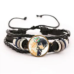 Haikyuu Bracelet Merch - Kageyama Tobio Bracelet Pendant Chibi Volleyball Fabric Leather Bracelet