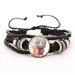 Haikyuu Bracelet Merch - Lev Haiba Bracelet Pendant Chibi Volleyball Fabric Leather Bracelet