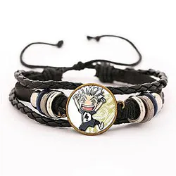 Haikyuu Bracelet Merch - Akaashi Keiji Bracelet Pendant Chibi Art Fabric Leather Bracelet