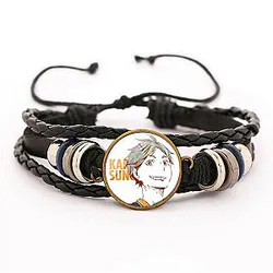 Haikyuu Bracelet Merch - Koshi Sugawara Bracelet Pendant Art Fabric Leather Bracelet