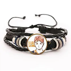 Haikyuu Bracelet Merch - Asahi Azumane Bracelet Pendant Art Fabric Leather Bracelet