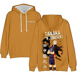 Haikyuu Hoodie Merch – Tanaka Ryunosuke Hoodie Pullover Yellow Hoodie