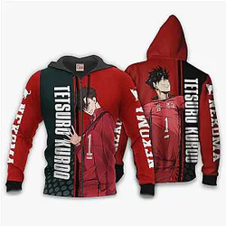 Haikyuu Hoodie Merch - Nekoma Tetsuro Kuroo Hoodie Custom Zipped Jacket