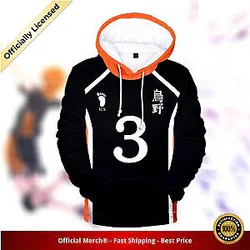 Haikyuu Hoodie -Asahi Azumane  - Ace Number 3 Black Hoodie