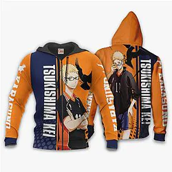 Karasuno Tsukishima Kei Hoodie Haikyuu Custom Anime Shirt