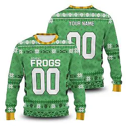 Haikyuu Team Sendai Frogs Christmas Unisex Wool Sweater Personalized