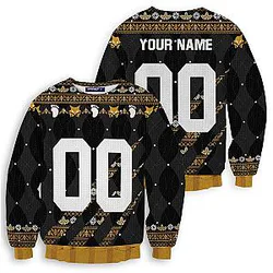Haikyuu Team MSBY Black Jackals Christmas Unisex Wool Sweater Personalized