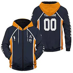 Haikyuu Team Karasuno Unisex Zipped Hoodie Personalized