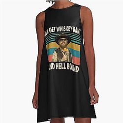 Hank Williams Jr T-ShirtHank Williams Jr - I'll Get Whiskey Bant And Hell Bound A-Line Dress