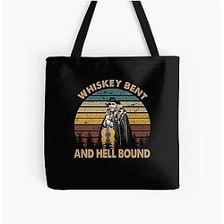 Hank Williams Jr T-ShirtVintage Whiskey Bent - Hank Williams Jr - Hel Bound All Over Print Tote Bag