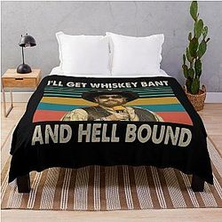 Hank Williams Jr T-ShirtHank Williams Jr - I'll Get Whiskey Bant And Hell Bound Throw Blanket