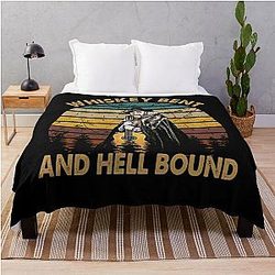 Hank Williams Jr T-ShirtVintage Whiskey Bent - Hank Williams Jr - Hell Bound  Throw Blanket