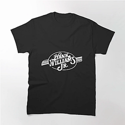 white Hank Williams Jr Classic Classic T-Shirt