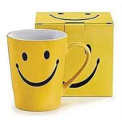 X Smiley Face 14 oz Stoneware Coffee Mug