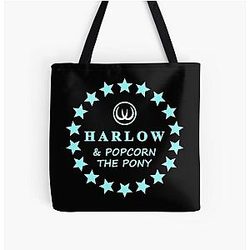 Harlow And Popcorn Merch Harlow Logo All Over Print Tote Bag RB1212