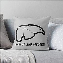 Harlow And Popcorn Funny Popcorn The Pony Throw Pillow RB1212