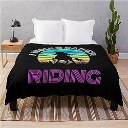 Harlow And Popcorn   I Would Rather Riding Throw Blanket RB1212