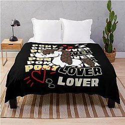 Harlow And Popcorn   Pony Lover Throw Blanket RB1212