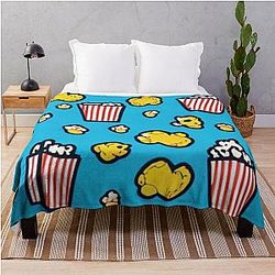 Popcorn Frenzy   Popcorn Power    Popcorn Party Throw Blanket RB1212
