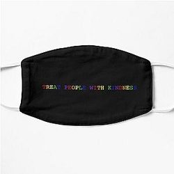 Harry Styles Face Masks - NOT THE Rainbow treat people with kindness design  Flat Mask RB2103