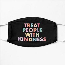 Harry Styles Face Masks - Black Treat People With Kindness Flat Mask RB2103