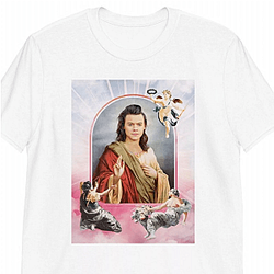 Saint Harry Styles Jesus Oil Painting Unisex Graphic T-shirt Parody