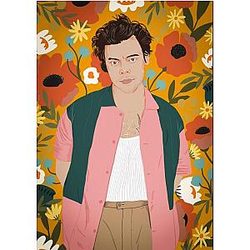 Harry Styles Posters – Orange Flowers Harry Styles Poster