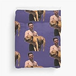 Hasan Piker and Dog Duvet Cover