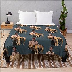 Hasan Piker and a happy dog Throw Blanket