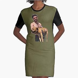 Hasan Piker and happy dog Graphic T-Shirt Dress