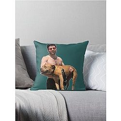 Hasan Piker and happy dog Throw Pillow